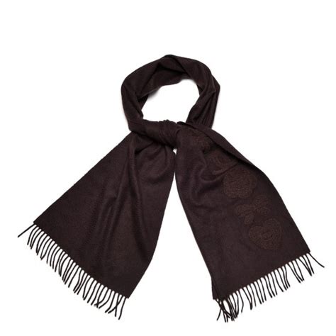 chanel hair scarf|chanel brown cashmere scarf.